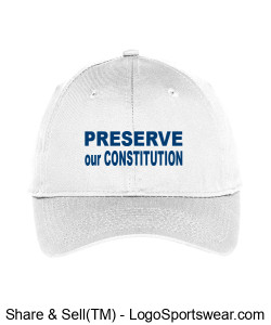 Unstructured twill cap PRESERVE our CONSTITUTION DBlue ltrs Design Zoom