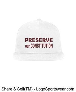 Flat Bill cap PRESERVE our CONSTITUTION - Red ltrs Design Zoom