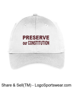 Unstructured twill cap PRESERVE our CONSTITUTION - Red ltrs Design Zoom