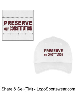 Structured twill cap PRESERVE our CONSTITUTION - Red ltrs Design Zoom