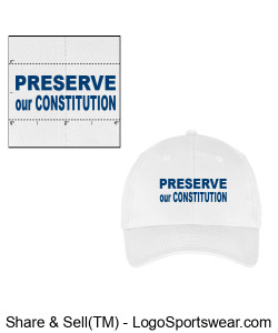 Structured twill cap PRESERVE our CONSTITUTION - Dk Blue ltrs Design Zoom
